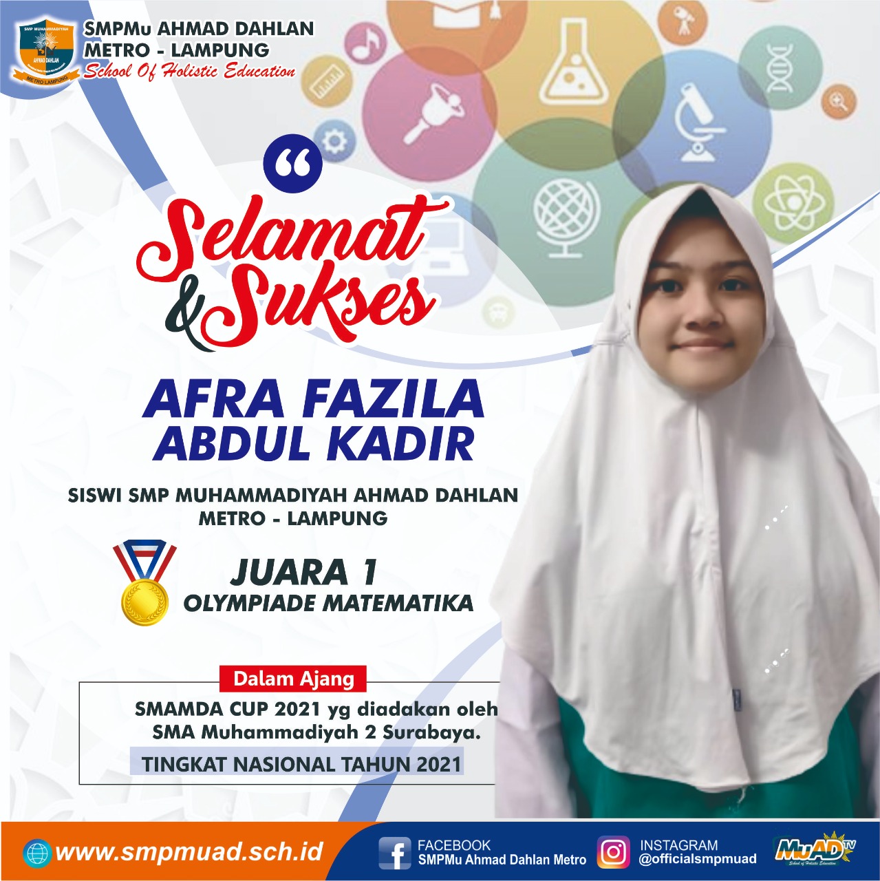 Juara 1 Olimpiade Matematika Tingkat Nasional di Surabaya